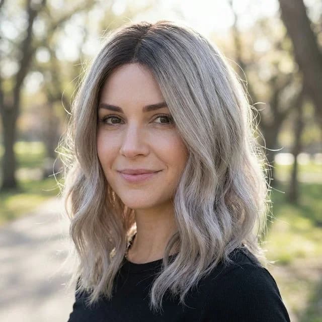 AI ash blonde hair color try-on on medium length hair 2026