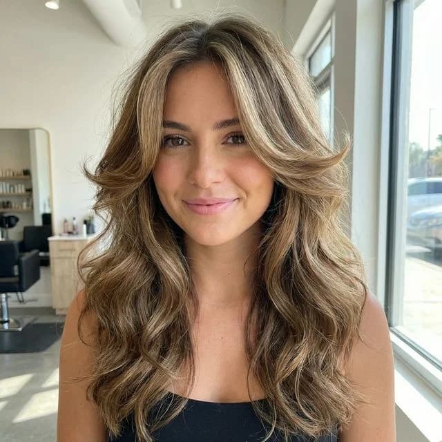 AI butterfly cut try-on on long straight hair with bangs 2026