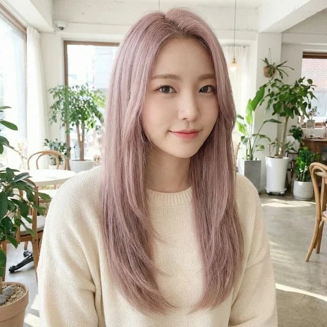 AI pink pastel hair color try-on on long wavy hair 2026 mermaid vibe