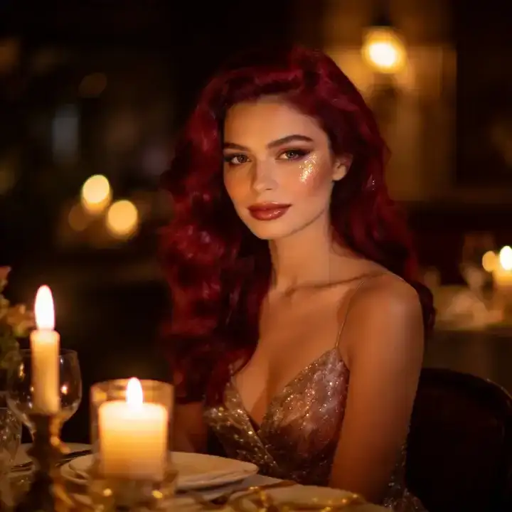 Deep auburn hair color