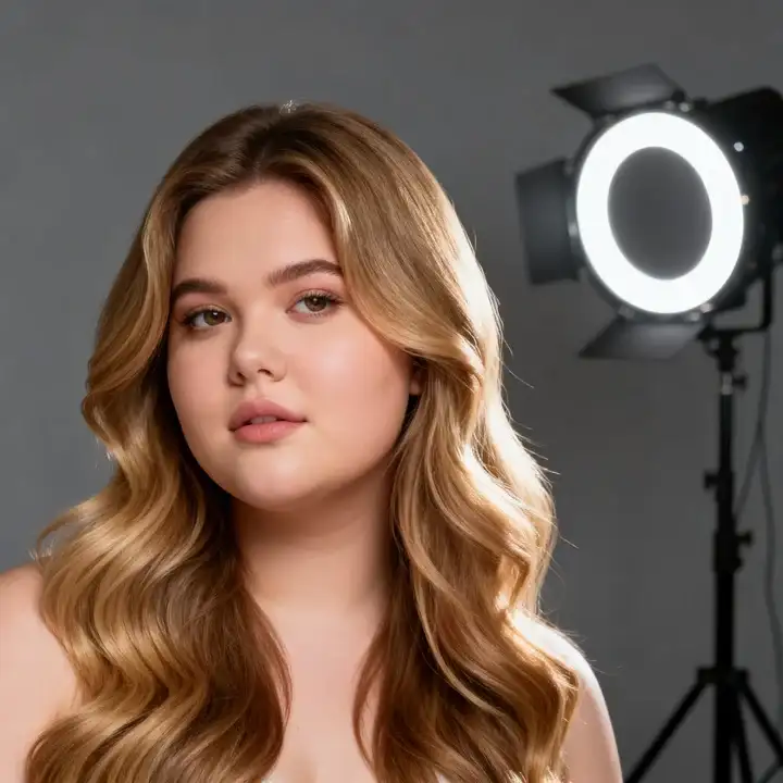 Long layered hairstyle on round face