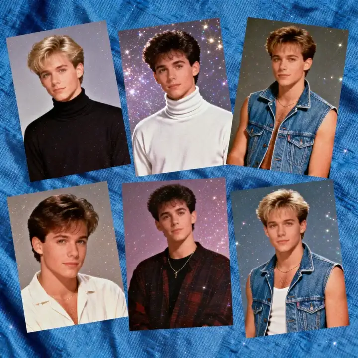 Woman with 90s style makeup and hair